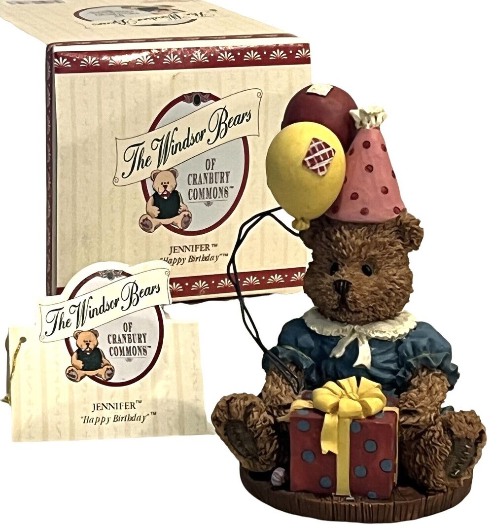 Windsor Bears Jennifer Happy Birthday Bear Figurine Balloons Cranbury Commons